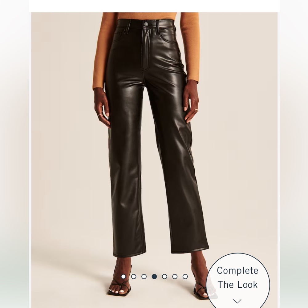 Curve love ankle straight ultra high rise leather pants size 31/12